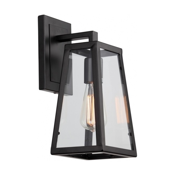 Bethel Clear Glass Black Frame Light Fixture DU14